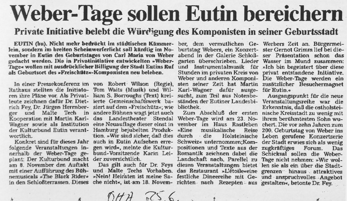 Eutiner Weber-Tage  1996