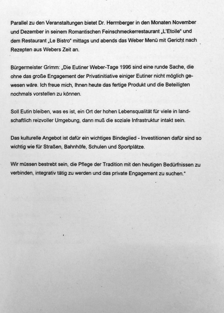 Eutiner Weber-Tage  1996