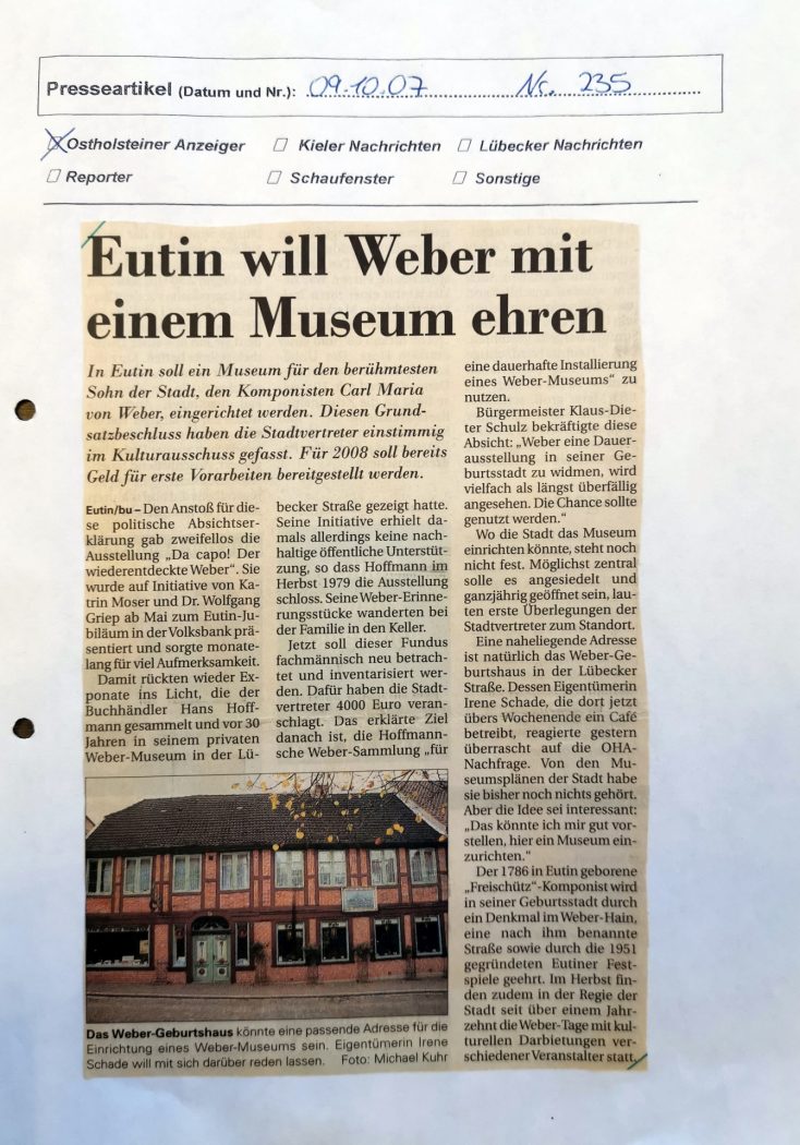 Weber-Museum geplant 2007