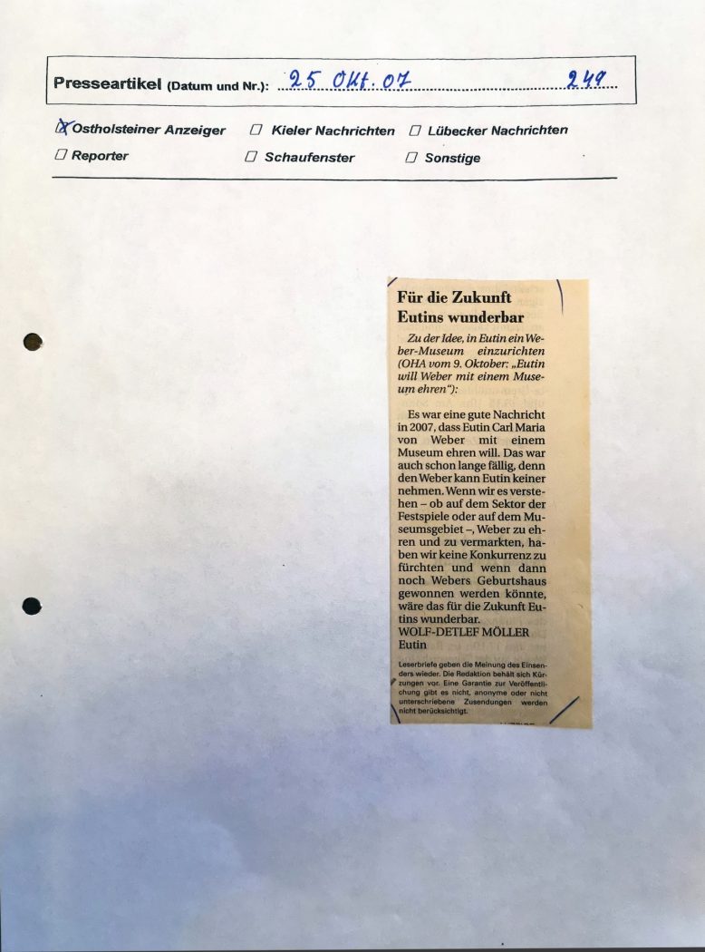 Weber-Museum geplant 2007