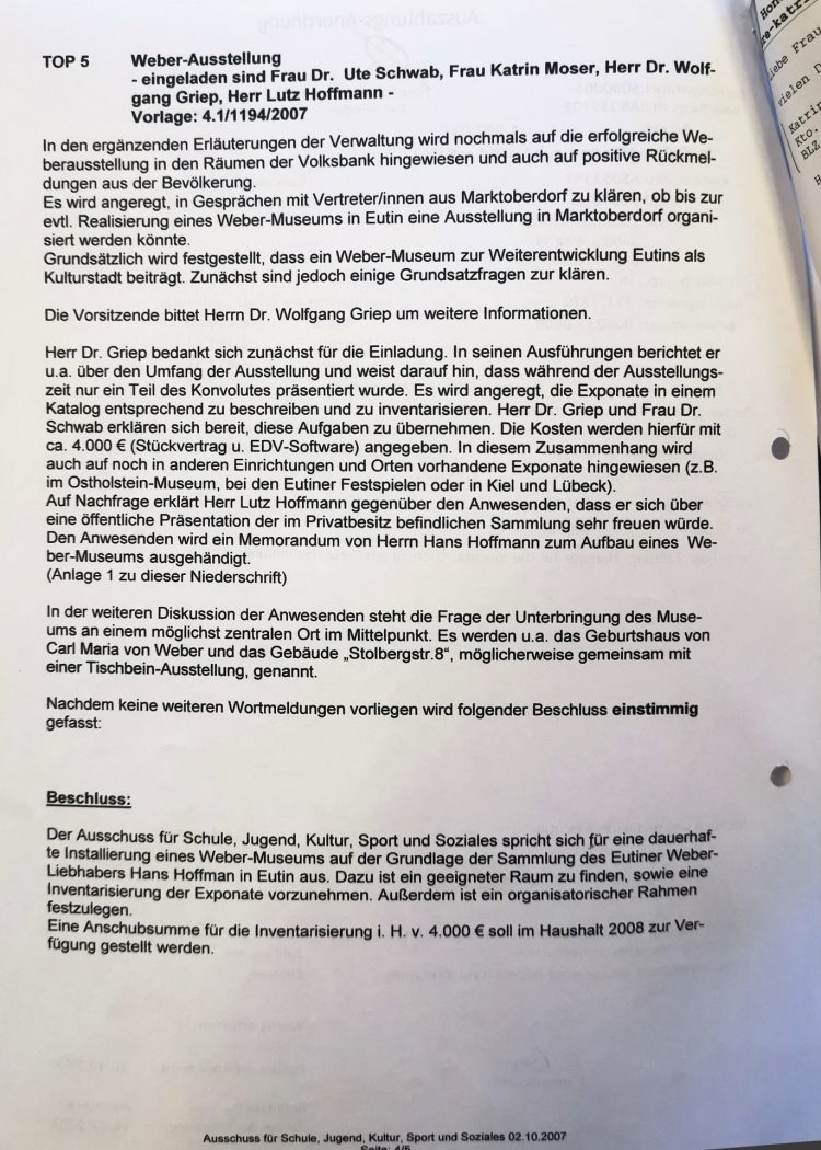 Weber-Museum geplant