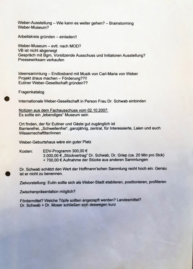 Weber-Museum geplant 2007