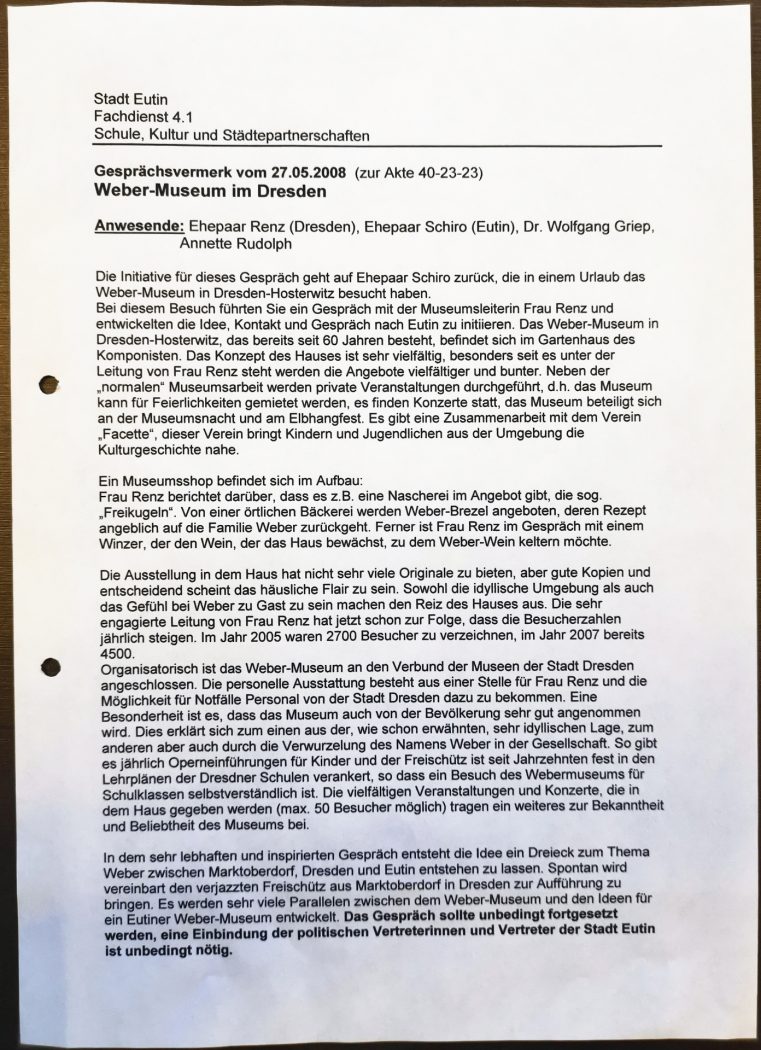 Weber-Museum geplant 2008