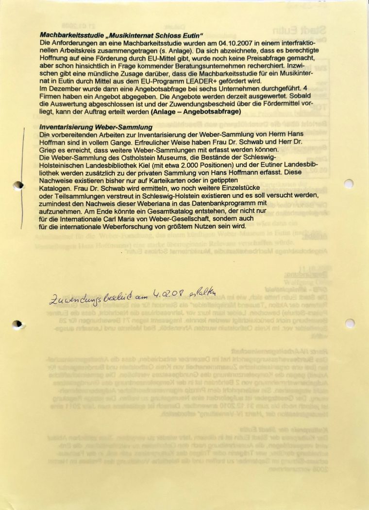 Weber-Museum geplant 2008