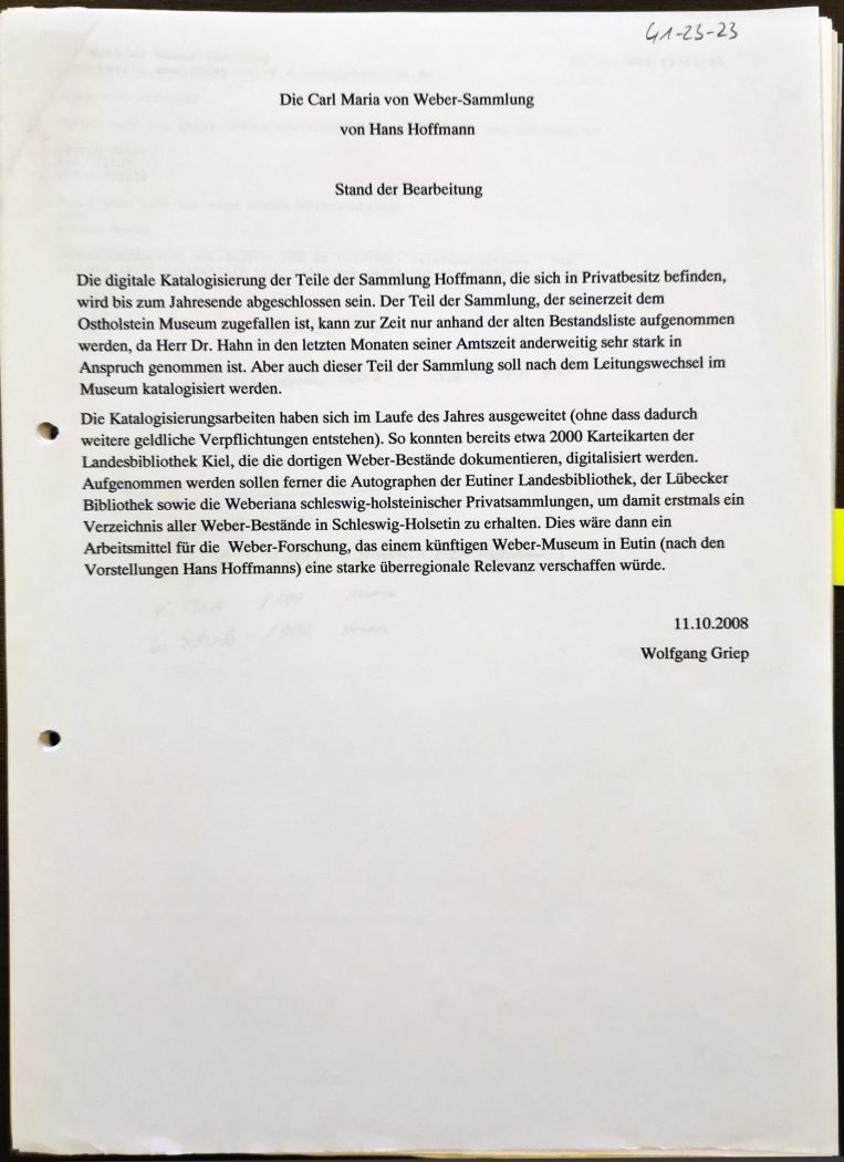 Weber-Museum geplant 2008