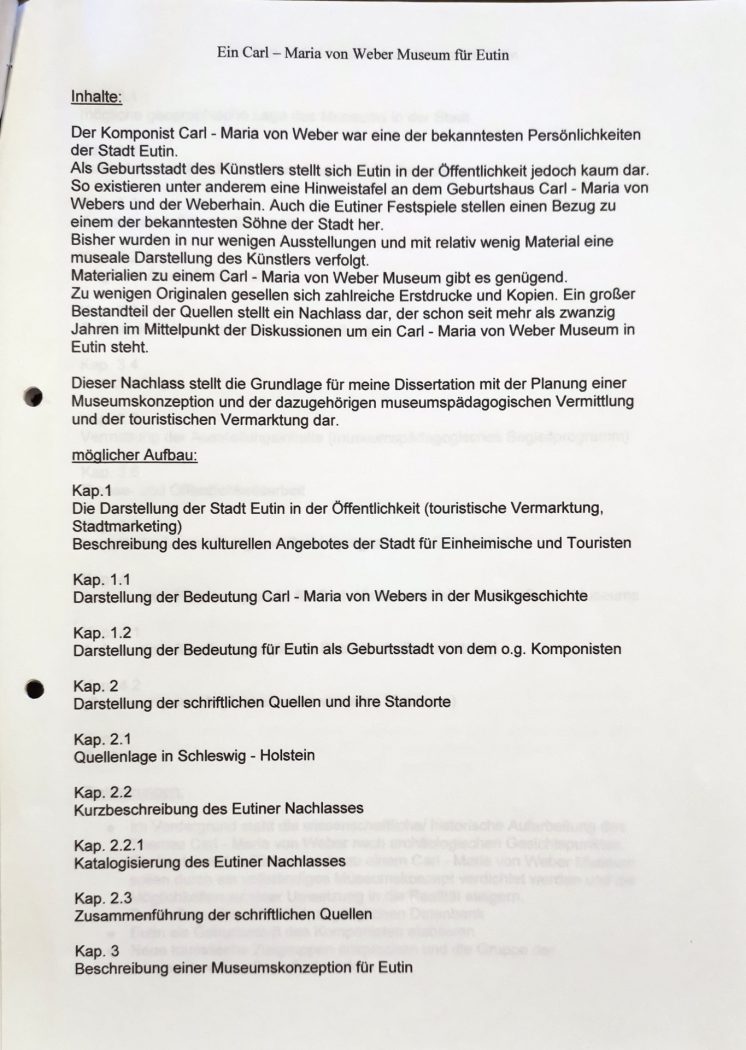 Weber-Museum geplant 2008