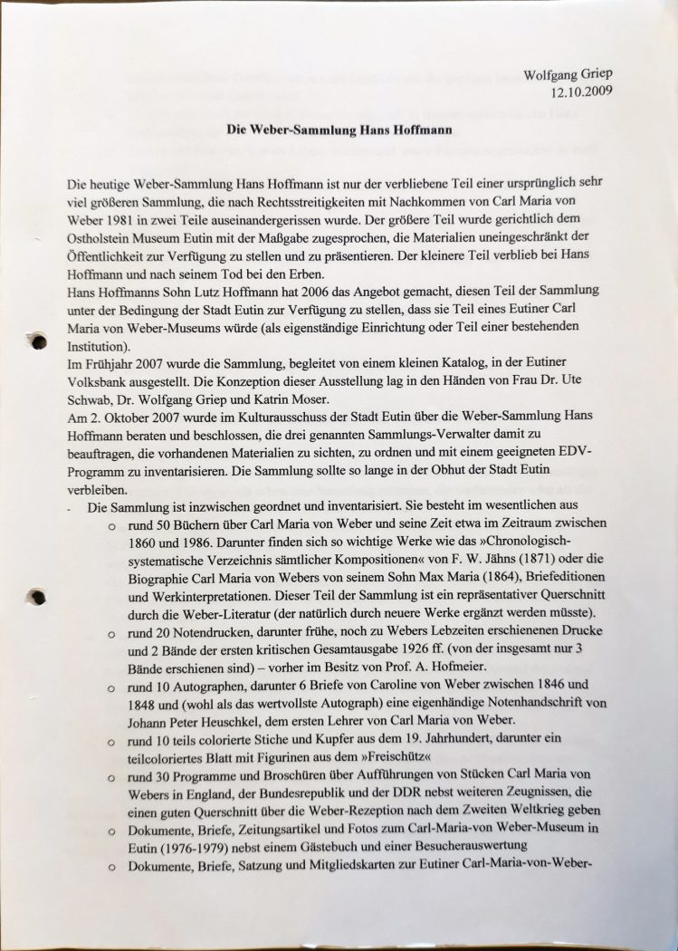 Weber-Museum geplant 2009