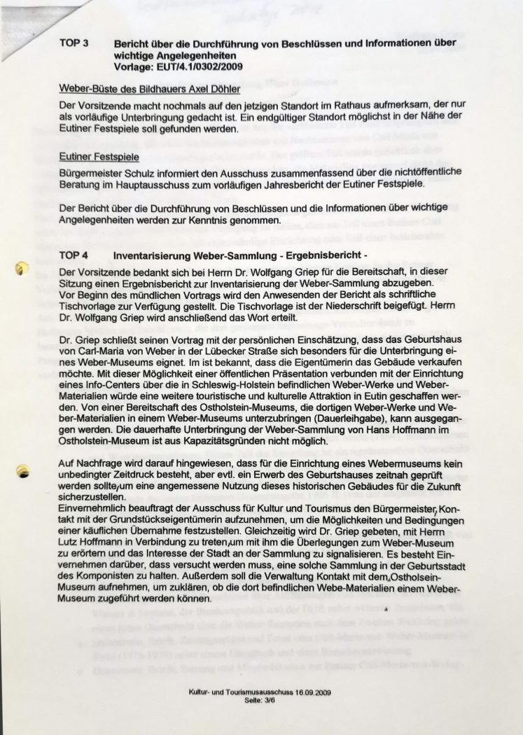 Weber-Museum geplant 2009