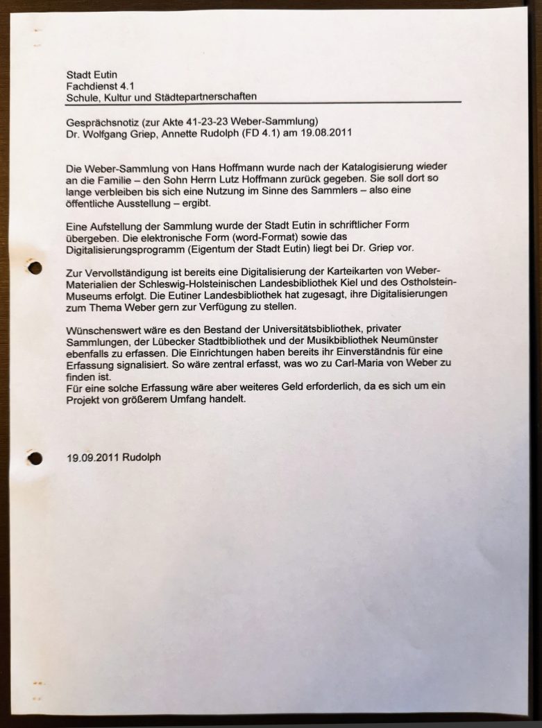 Weber-Museum geplant 2011