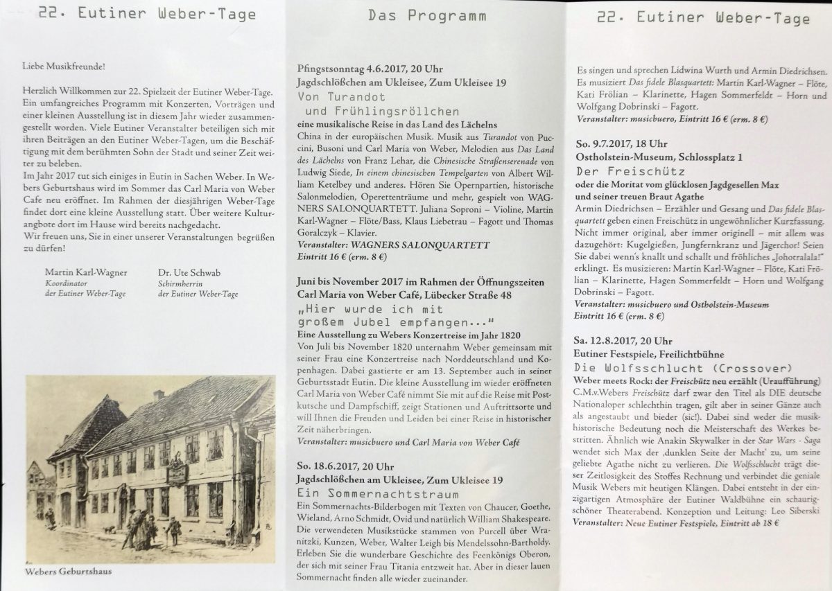Eutiner Weber-Tage 2017