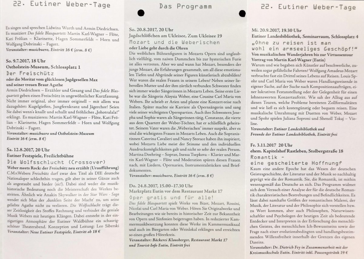 Eutiner Weber-Tage 2017
