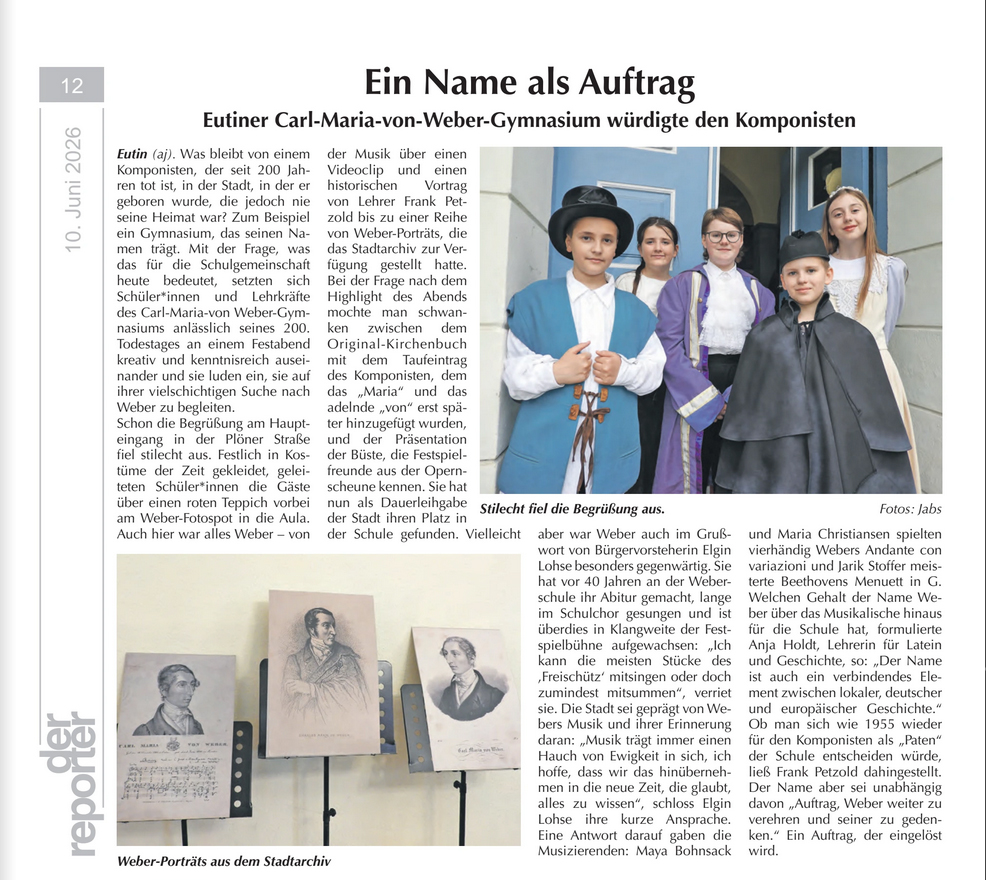 Abendveranstaltung Carl Maria von Weber Schule