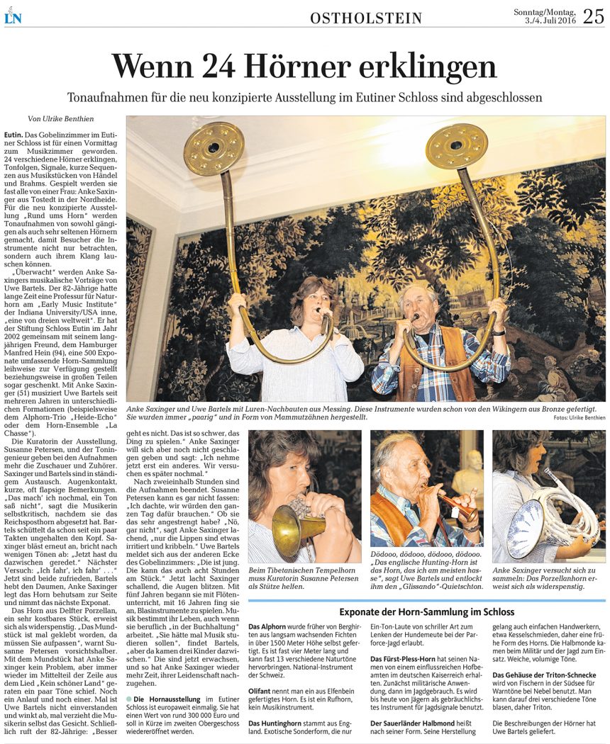 Aufnahmen für den Audio-Guide der Horn-Ausstellung