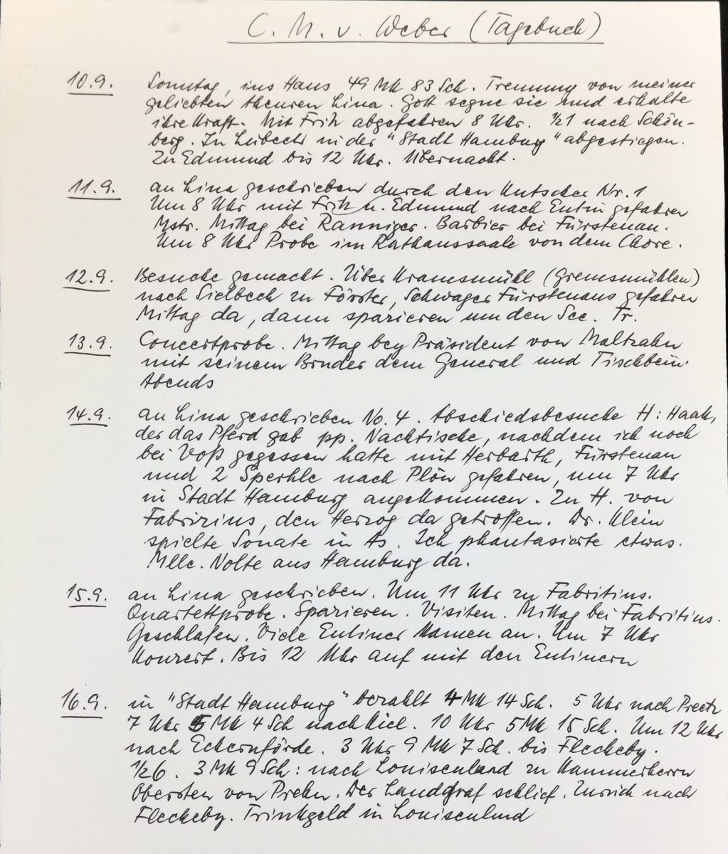 Aus Webers Tagebuch