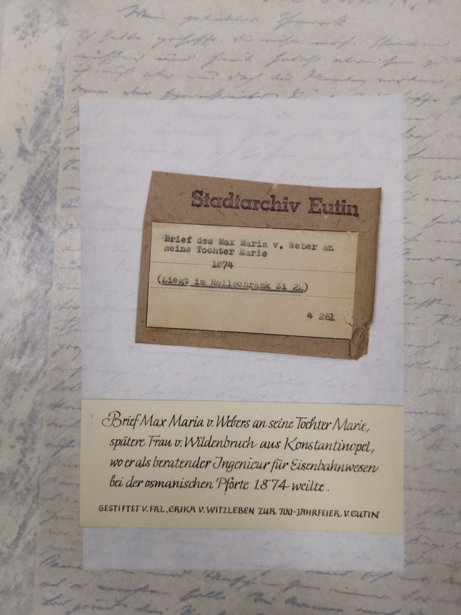 Brief Max Maria von Weber