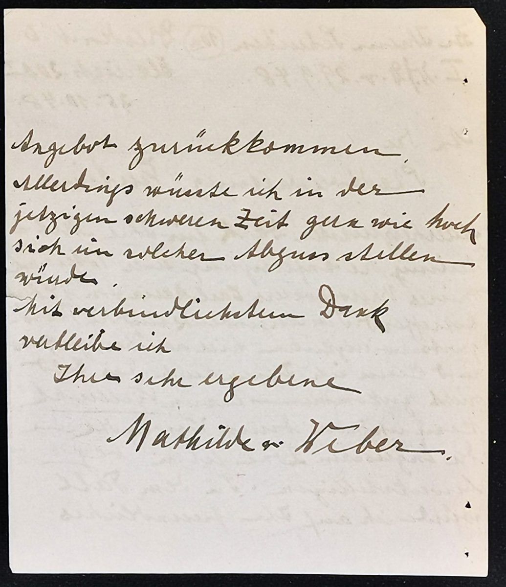 Schreiben an die Stadt