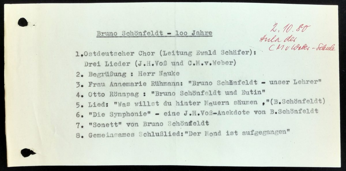 100 Jahre Bruno Schönfeld
