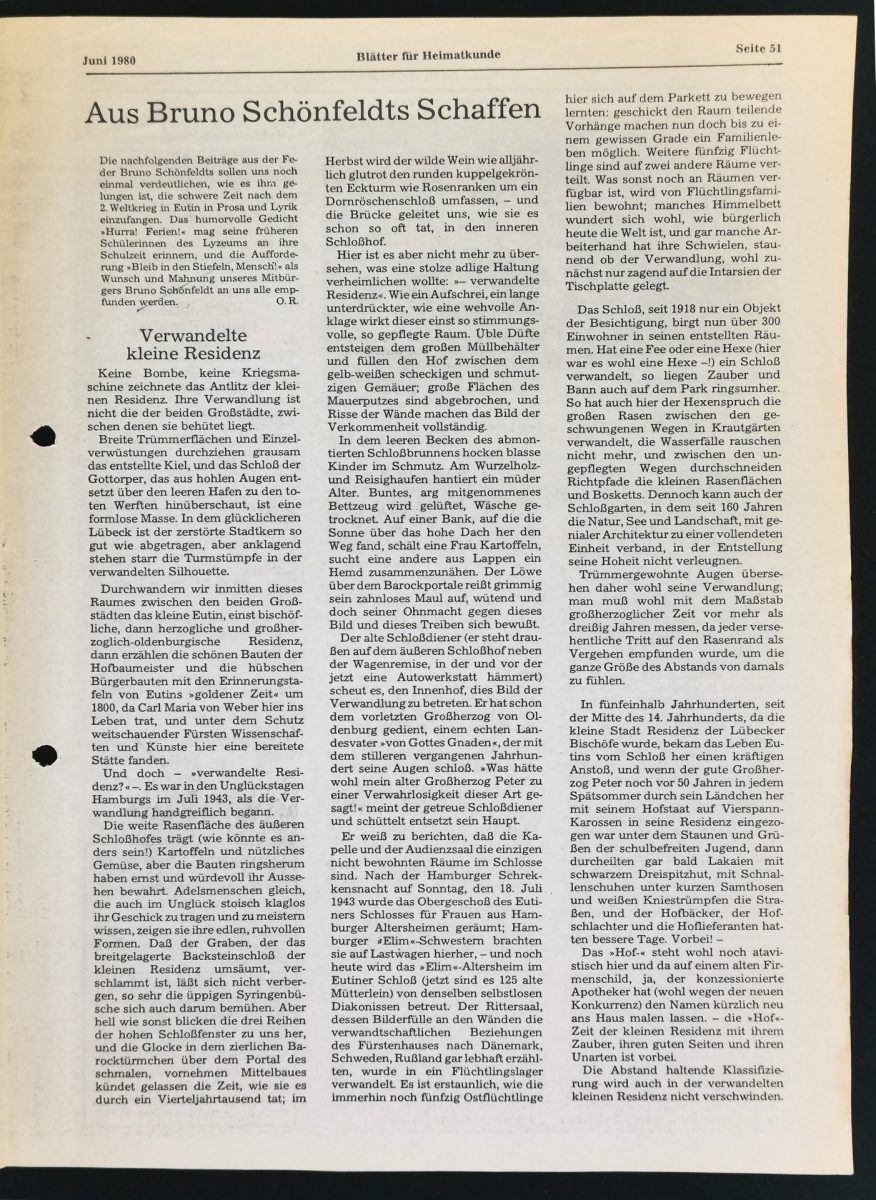 100 Jahre Bruno Schönfeld