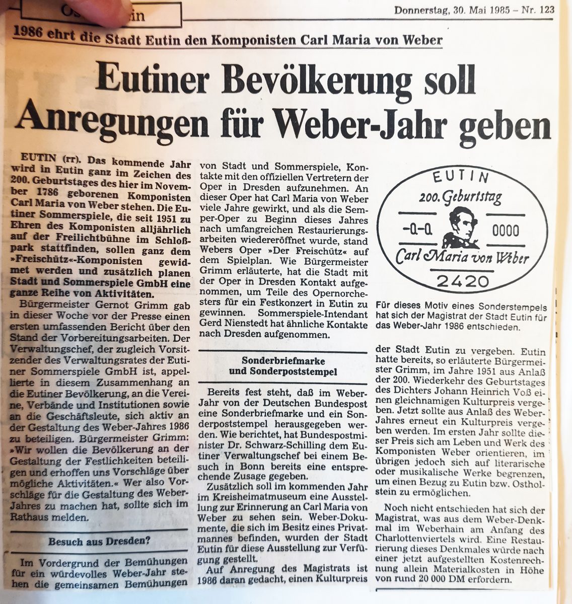 Sonderbriefmarke/-stempel