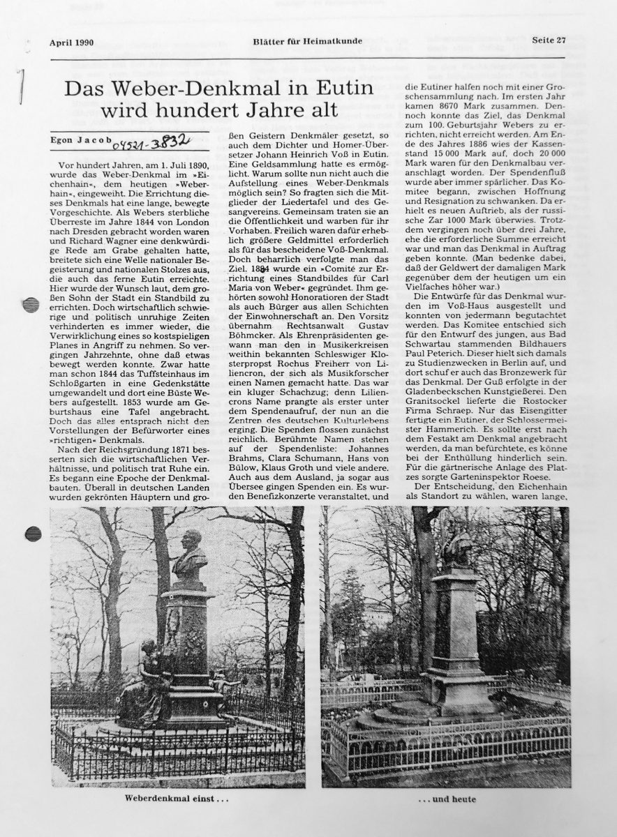 100 Jahre Weber-Denkmal