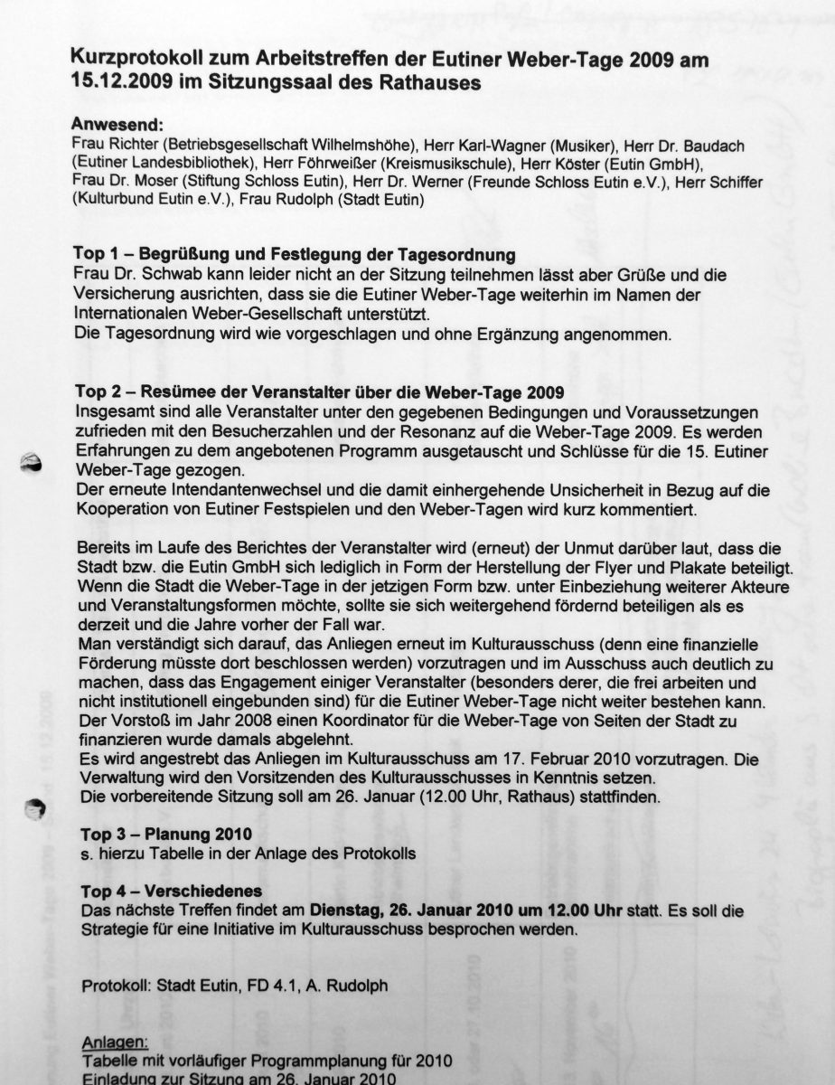 Eutiner Weber-Tage 2009