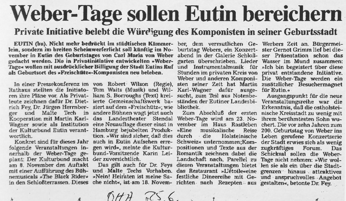 Eutiner Weber-Tage 1996