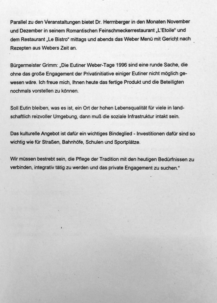 Eutiner Weber-Tage 1996