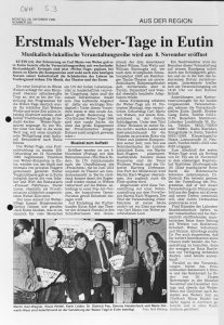 Eutiner Weber-Tage  1996