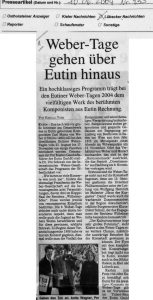Eutiner Weber-Tage 2004