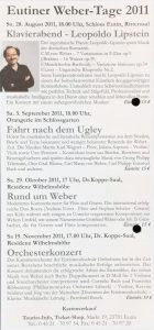Eutiner Weber-Tage 2011