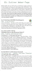 Eutiner Weber-Tage 2016