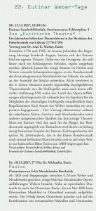 Eutiner Weber-Tage 2017