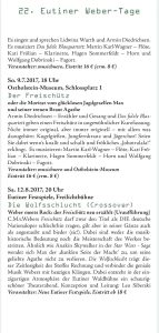 Eutiner Weber-Tage 2017