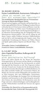 Eutiner Weber-Tage 2017