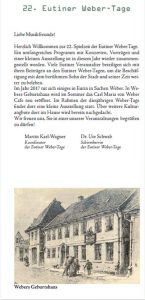 Eutiner Weber-Tage 2017