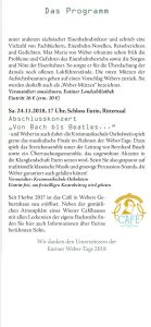 Eutiner Weber-Tage 2018