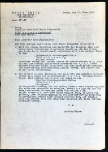 Antwortschreiben vom Archivpfleger