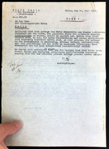 Antwortschreiben vom Archivpfleger