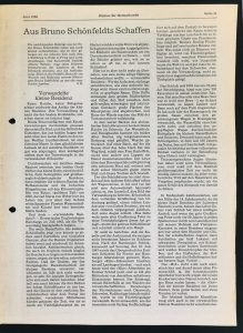 100 Jahre Bruno Schönfeld