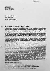 Eutiner Weber-Tage 1996