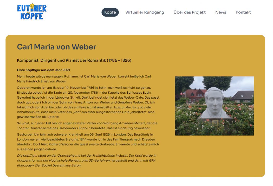 Eutiner Köpfe Website